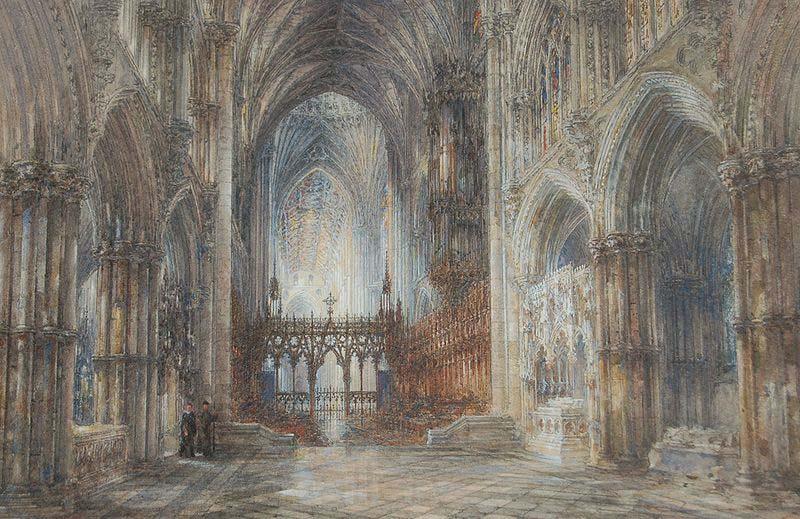 Wyke Bayliss Ely Cathedral pen and watercolour